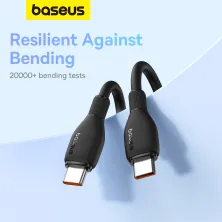 Кабель Baseus Pudding Series Fast Charging Data Cable Type-C to Type-C 100W 20V 5A 1.2m Чорний