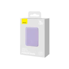 УМБ Baseus Magnetic Mini Wireless Fast Charge 2in1 10000mAh 20W 2.4A QC3.0+PD3.0 з Бездротовою зарядкою Qi 15W Фіолетовий