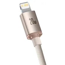 Кабель Baseus Crystal Shine Series Fast Charging Data Cable Type-C to Lightning PD 20W 2m Рожевий