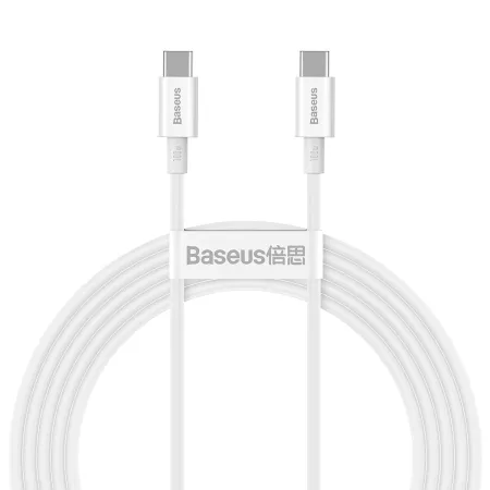 Кабель Baseus Superior Series Fast Charging Data Cable Type-C to Type-C 100W 20V 5A 2m Білий