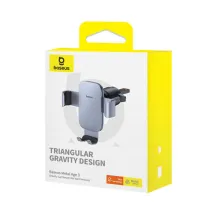 Автотримач для телефона Baseus Metal Age3 Gravity Air Outlet Version в повітропровід Сірий