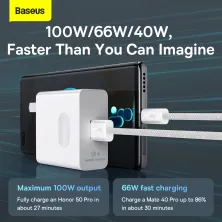 Кабель Baseus Dynamic Series Fast Charging Data Cable USB to Type-C 100W 20V 5A 2m Белый