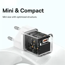 Сетевое зарядное устройство Baseus GaN5 Fast Charger 1C PD3.0 30W Type-C 3A Белый