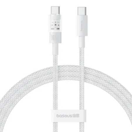Кабель Baseus Gem Series Fast Charging Data Cable Type-C to Type-C 100W 20V 5A 1m Белый