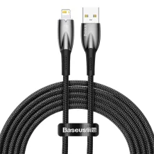 Кабель Baseus Glimmer Series Fast Charging Data Cable USB to Lightning 2.4A 2m Чорний