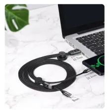 Кабель Baseus Car Co-sharing Cable 3-in-1 Fast Charging Data Cable USB to Lightning+Type-C+MicroUSB 3.5А 1m Черный