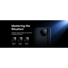 УМБ Baseus Adaman 24000mAh 140W 6A з технологією QC3.0+PD3.0 USB+2Type-C+ кабель Type-C to Type-C 100W 20V/5A 1м Чорний