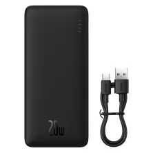 УМБ Baseus Airpow Fast Charge 20000mAh 20W 3A с технологией QC3.0+PD3.0 USB+Type-C + Кабель USB to Type-C Черный