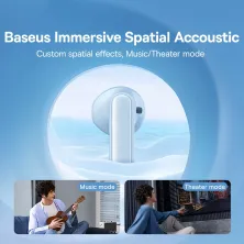 Беспроводные Bluetooth наушники Baseus Bowie M3 с функцией шумоподавления ANC Голубой