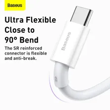 Кабель Baseus Superior Series Fast Charging Data Cable USB to Type-C 66W 11V 6A 1m Белый