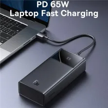 УМБ Baseus Star-Lord Digital Display 30000mAh 65W 6A с технологией QC3.0+PD3.0 2USB+Type-C + Кабель USB to Type-C Черный
