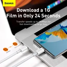 Кабель Baseus Superior Series Fast Charging Data Cable Type-C to Type-C 100W 20V 5A 1m Білий