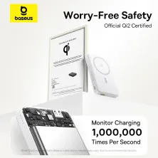 УМБ Baseus Airpow 2 Qi2 Magnetic 10000mAh 22.5W QC3.0+PD3.0 с функцией MagSafe и Qi2 15W Білий