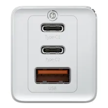 Сетевое зарядное устройство Baseus Quick GaN2 Pro QC4.0+PD3.0 65W USB+2Type-C 5A + кабель Baseus Type-C to Type-C 100W 20V/5A 1м Белый