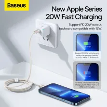 Кабель Baseus Crystal Shine Series Fast Charging Data Cable Type-C to Lightning PD 20W 1.2m Рожевий