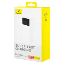 УМБ Baseus Star-Lord Digital Display 30000mAh 30W с технологией QC3.0+PD3.0 2USB+Type-C + Кабель USB to Type-C Белый