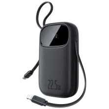 УМБ Baseus EnerFill FC31 Qpow3 Dual-Cable 20000mAh 22.5W з технологією QC3.0+PD3.0 и iP 20W+Type-C 22.5W кабелем Чорний