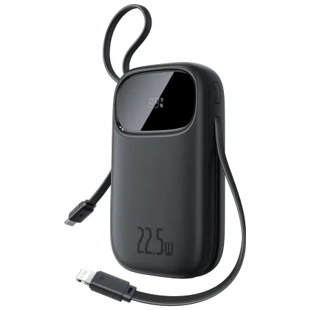 УМБ Baseus EnerFill FC31 Qpow3 Dual-Cable 20000mAh 22.5W с технологией QC3.0+PD3.0 и iP 20W+Type-C 22.5W кабелем Черный