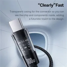 Кабель Baseus Gem Series Fast Charging Data Cable Type-C to Type-C 100W 20V 5A 2m Чорний
