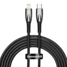 Кабель Baseus Glimmer Series Fast Charging Data Cable Type-C to Lightning PD 20W 2m Чорний