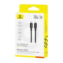 Кабель Baseus Silky Series Fast Charging Data Cable Type-C to Type-C 100W 20V 5A 1m Черный