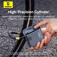 Велокомпресор універсальний Baseus PrimeTrip Series Portable Bike Pump акумуляторний 1750mAh 45W Сірий