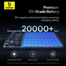 УМБ Baseus Blade Blade2 Fast-Charging Power Bank 12000mAh 65W 6A с технологией QC3.0+PD3.0 + кабель Type-C to Type-C 100W 20V/5A 1м Оранжевый