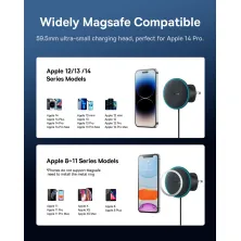 Бездротовий автомобільний зарядний пристрій Baseus CW01 Magnetic Wireless Charging Car Mount Claw з функцією MagSafe і технологією Qi 15W Чорний
