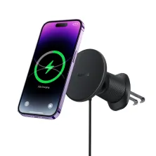 Бездротовий автомобільний зарядний пристрій Baseus CW01 Magnetic Wireless Charging Car Mount Claw з функцією MagSafe і технологією Qi 15W Чорний