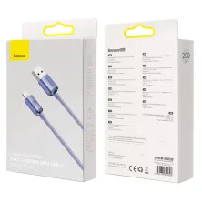 Кабель Baseus Crystal Shine Series USB to Lightning 2.4A 2m Фіолетовий