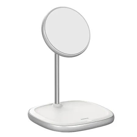 Бездротовий зарядний пристрій Baseus Swan Magnetic з функцією MagSafe і Qi 15W Білий