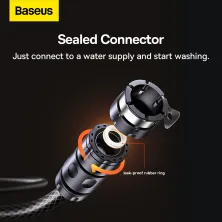 Минимойка органайзер Baseus GF8 Self-storage Water Spray Gun с шлангом 16.2 метров Черный