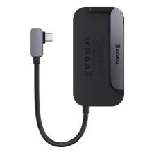 USB-хаб Baseus 4in1 PadJoy 4-Port Type-C HUB Adapter Type-C to USB3.0*1, Type-C*1, 4KHDMI, AUX Сірий