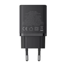 Мережевий зарядний пристрій Baseus Cube Fast Charger QC3.0+PD3.0 30W 2USB+Type-C 3A Чорний