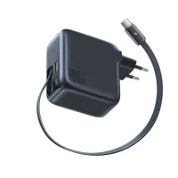 Сетевое зарядное устройство Baseus EnerCore CJ11 Fast Charger 100W USB+Type-C + выдвижной кабель Type-C 100W Черный