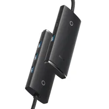 USB-хаб Baseus 4in1 Lite Series 4-Port Type-A HUB Adapter Type-A to USB3.0*4 кабель 1м Чорний
