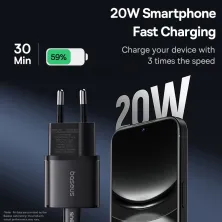Мережевий зарядний пристрій Baseus GaN5S Fast Charger 1C PD3.0 20W Type-C 3A Чорний