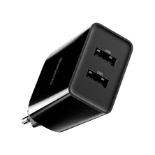 Сетевое зарядное устройство Baseus Speed Mini Dual U Charger 2USB 2.1A 10.5W + Кабель 2.4A USB to Lightning 1м Черный