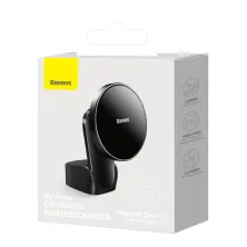 Беспроводное автомобильное зарядное устройство Baseus Big Energy Car Mount Wireless Charger с функцей MagSafe и технологией Qi 15W Черный