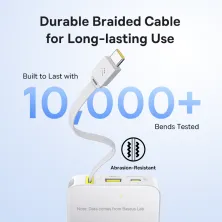 УМБ Baseus EnerFill FC51 Bipow2 Pro 10000mAh 22.5W 2.4A з технологією QC3.0+PD3.0 та Type-C кабелем 22.5W Білий