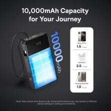 УМБ Baseus EnerFill FC51 Bipow2 Pro 10000mAh 22.5W 2.4A з технологією QC3.0+PD3.0 та Type-C кабелем 22.5W Чорний