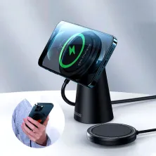 Бездротовий зарядний пристрій Baseus Simple Magnetic Stand з функцією MagSafe і Qi 15W Чорний
