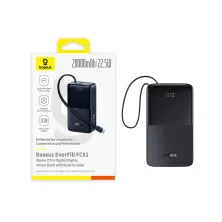 УМБ Baseus EnerFill FC51 Bipow2 Pro 20000mAh 22.5W 2.4A з технологією QC3.0+PD3.0 та Type-C кабелем 22.5W Чорний