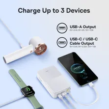 УМБ Baseus EnerFill FC51 Bipow2 Pro 20000mAh 22.5W 2.4A з технологією QC3.0+PD3.0 та Type-C кабелем 22.5W Білий