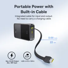 УМБ Baseus EnerFill FC51 Bipow2 Pro 20000mAh 22.5W 2.4A з технологією QC3.0+PD3.0 та Type-C кабелем 22.5W Чорний