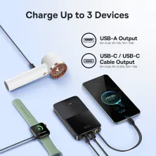 УМБ Baseus EnerFill FC51 Bipow2 Pro 10000mAh 22.5W 2.4A з технологією QC3.0+PD3.0 та Type-C кабелем 22.5W Чорний