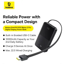 УМБ Baseus EnerFill FC51 Bipow2 Pro 10000mAh 22.5W 2.4A з технологією QC3.0+PD3.0 та Type-C кабелем 22.5W Чорний