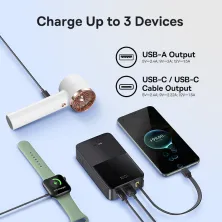 УМБ Baseus EnerFill FC51 Bipow2 Pro 20000mAh 22.5W 2.4A з технологією QC3.0+PD3.0 та Type-C кабелем 22.5W Чорний